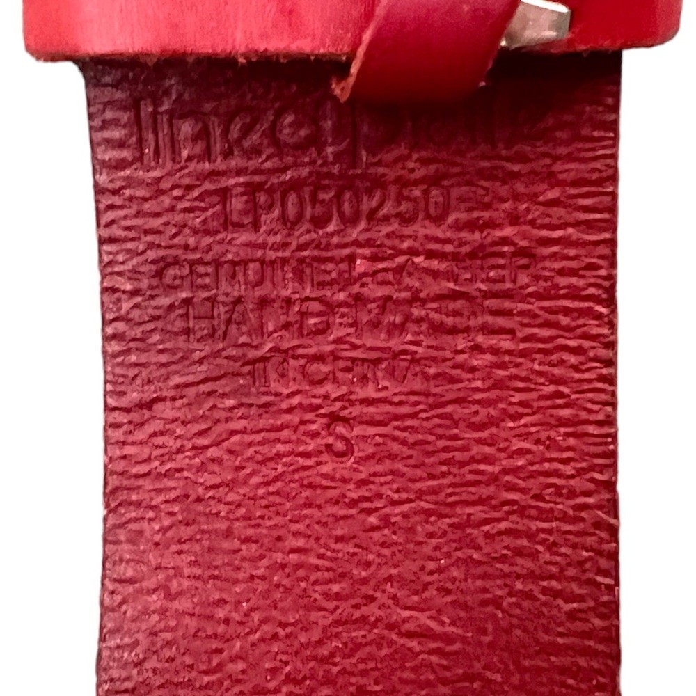 Linea Pelle Red Leather Silver Studded Belt - Picture 7 of 12